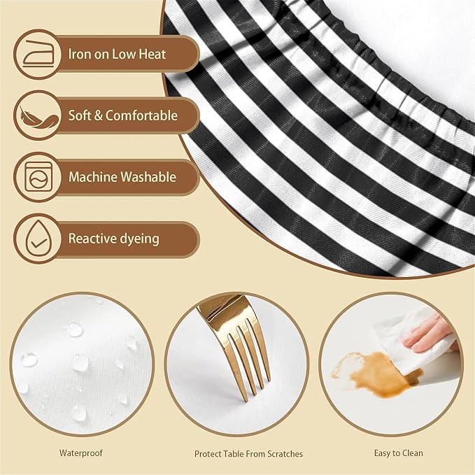 Rectangle Table Cloth Cover Waterproof Elastic Fitted Polyester Fitted - Image 3