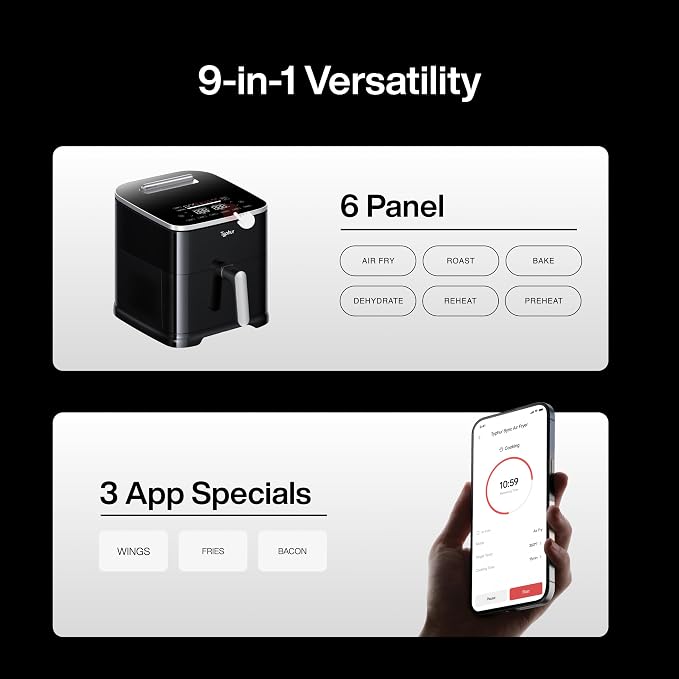 Typhur 8QT Sync Air Fryer with Built-in Wireless Meat Thermometer, 9-in-1 Smart - Image 5