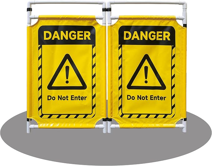 Safety Caution Barricade 2Panels Foldable Security Signs by LTCANOPY