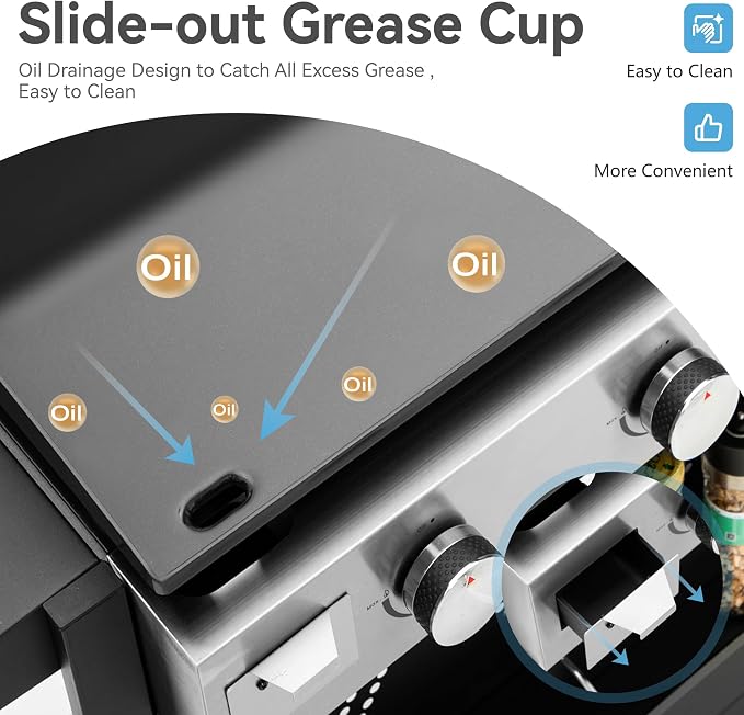 GREEN PARTY 3 Burner Propane Gas Griddle - Image 8