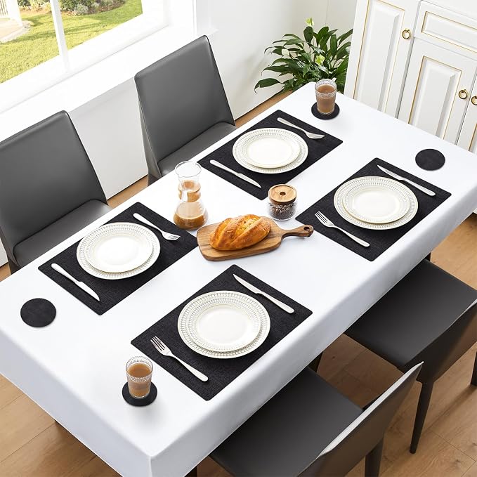 MOSAYT Placemats Set of 4, Heat Resistant Vinyl Place Mats - Image 6