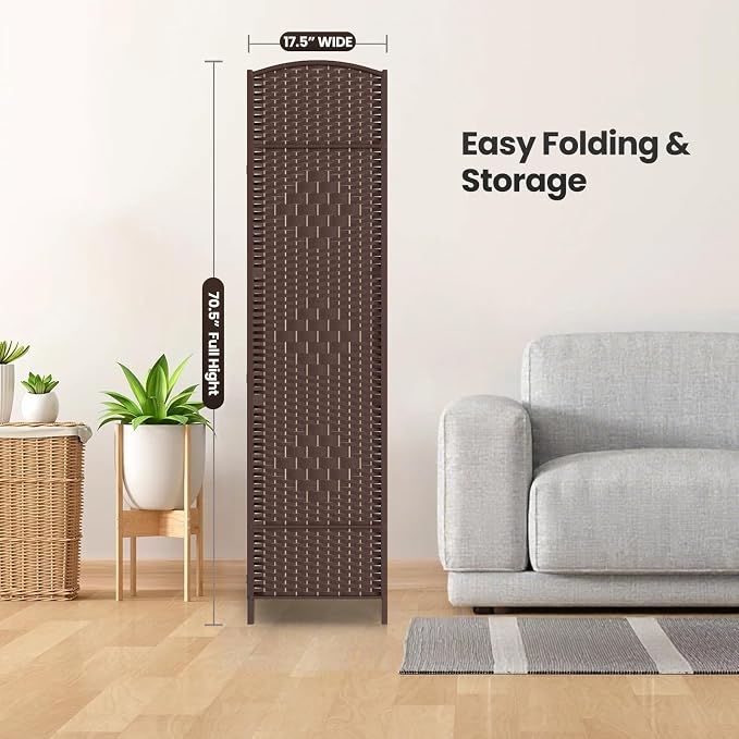 8 Panel Room Divider, 6Ft Folding Privacy Screen, Tall - Image 7