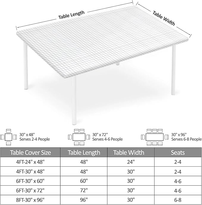 Rectangle Table Cloth Cover Waterproof Elastic Fitted Polyester Fitted - Image 2