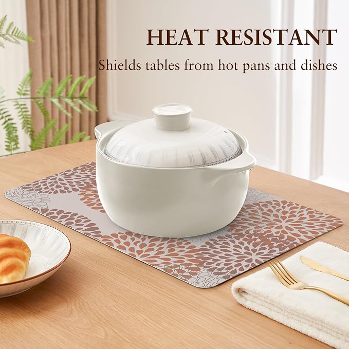 QIYI Placemats Set of 6, 12x18 Inch Faux Leather Place Mats - Image 6