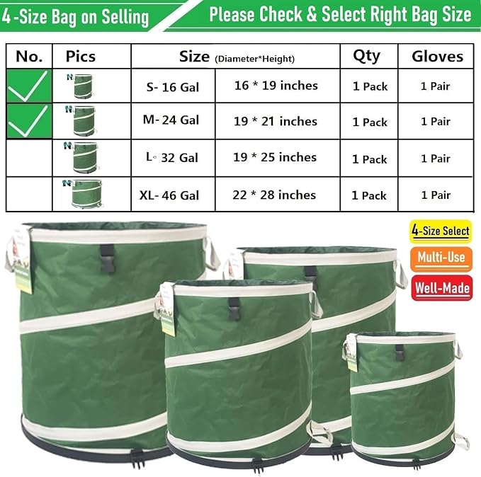 16 Gallon and 24 Gallon Collapsible Trash Can Solid Bottom - Image 9