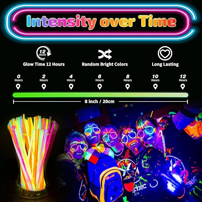 400 Pcs Glow Sticks Bulk Party Pack, Glow in the Dark Light Up Sticks - Image 7