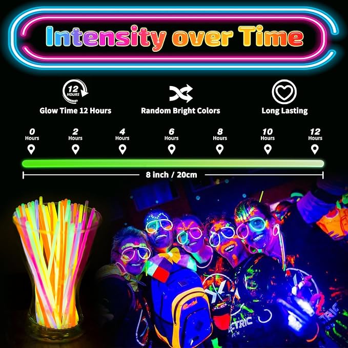 100 Pcs Glow Sticks Bulk, Night Clubs - Image 3