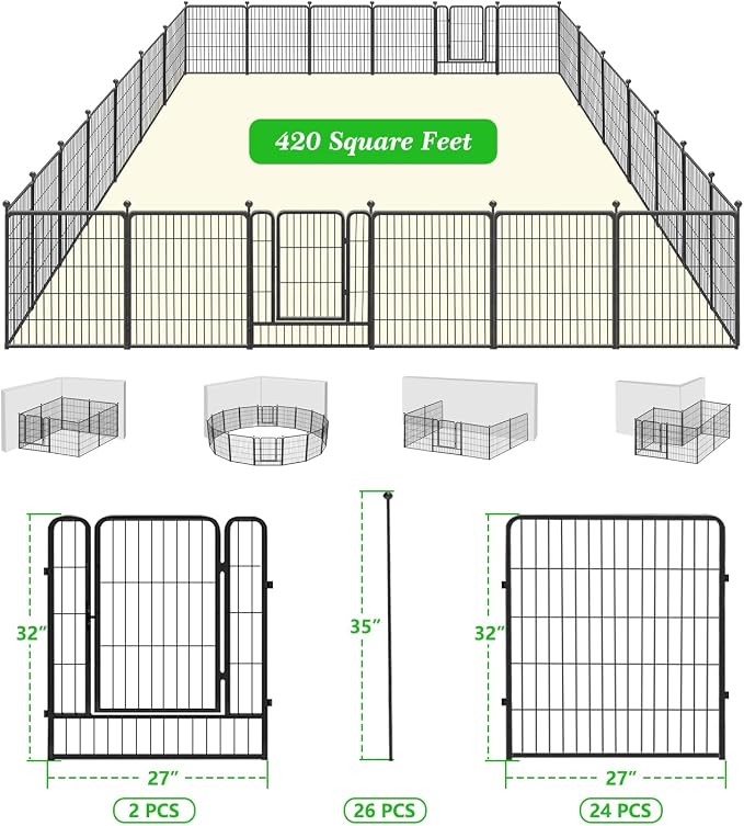 Garden Fence with Gate Metal Fencing Outdoor - Image 7