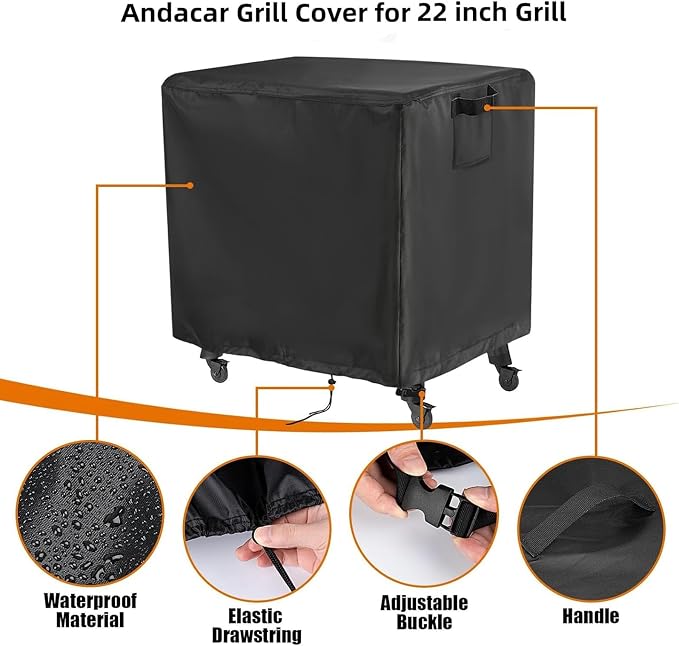 Outdoor Grill Cover for Weber 22 Inch Performer Charcoal, Waterproof Heavy Duty - Image 3