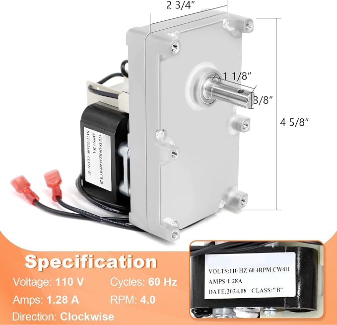 80456 Auger Motor for US Stove American Harvest 6041 6039 6037 6033 Breckwell - Image 2