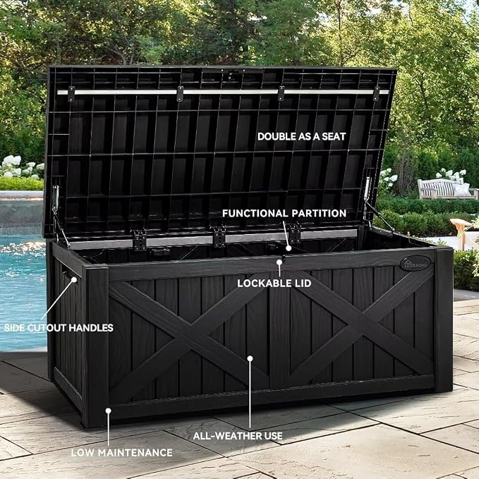 YITAHOME 120 Gallon Large Outdoor Storage Box - Image 4
