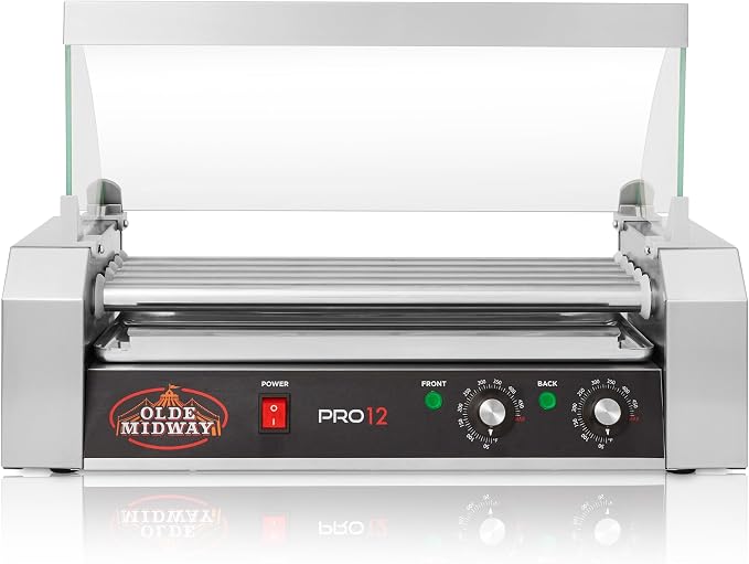 Olde Midway Electric 12 Hot Dog 5 Roller Grill Cooker Machine - Image 3