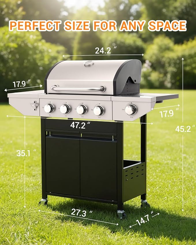 4-Burner Propane Gas BBQ Grill - Image 8