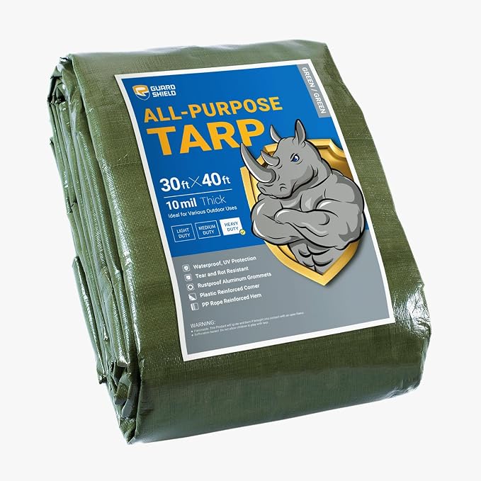 GUARD SHIELD Heavy Duty Tarp 30x40 Feet Green Multi Purpose Thick Waterproof by GUARDSHIELD