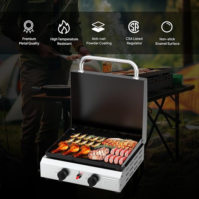 Bonnlo 2 Burner Portable Propane Griddle - Image 5