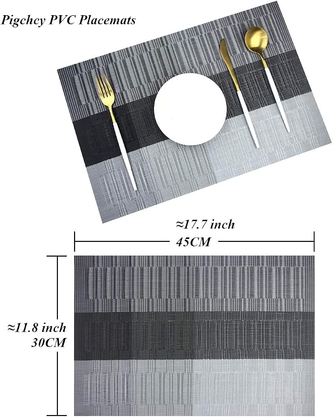 PIGCHCY Placemats, Washable Durable Woven Vinyl Placemats - Image 2