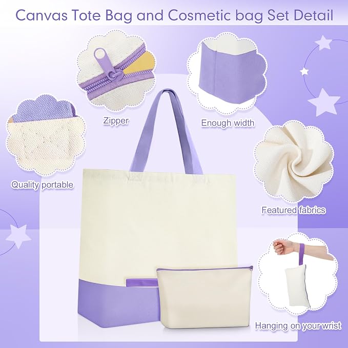 Sanwuta 24 Pcs Canvas Tote Bags Bulk - Image 3