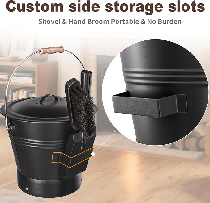 AMAGABELI GARDEN & HOME XL 3-Gallon Metal Ash Bucket - Image 4