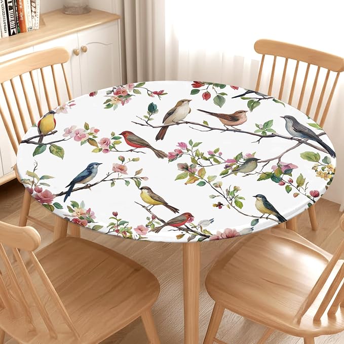 Spring Summer Round Fitted Tablecloth - Image 3