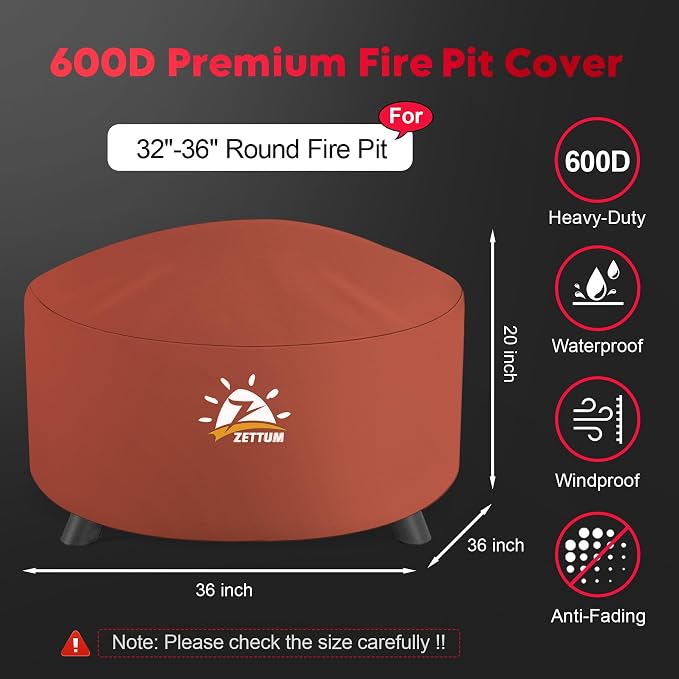 Zettum Fire Pit Cover Round 36 Inch - Image 2