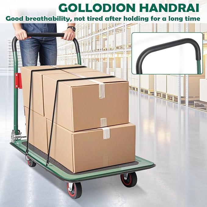 LEADALLWAY Foldable Push Cart Platform Cart - Image 6