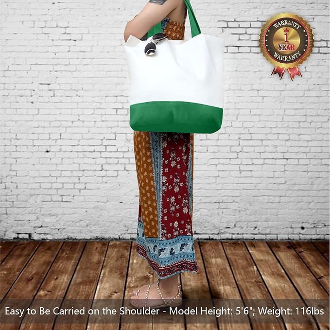 TOPDesign 3-Pack Super Strong Large 12oz Cotton Canvas Tote Bags, Reusable - Image 2