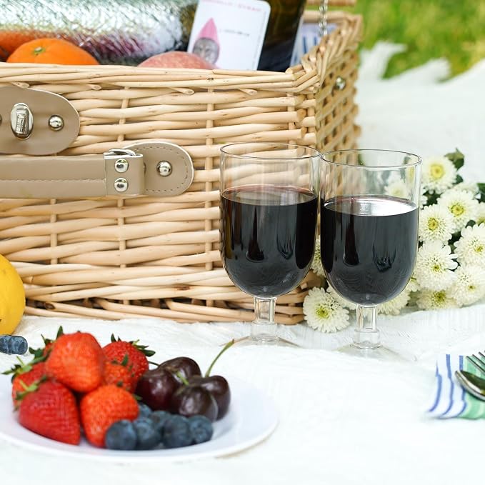 Wicker Picnic Basket for 2 Person, Willow Hamper Basket Sets - Image 4
