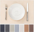 Faux Leather Placemats Set of 12 Vinyl Washable Wipeable Table Mats by BAROYAL