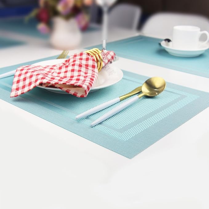 PIGCHCY Heat Insulation Non Slip Plastic Placemats, Washable Easy to Clean - Image 7