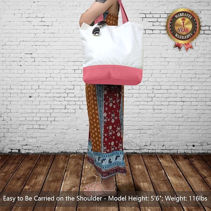 TOPDesign 1-Pack Super Strong Large 12oz Cotton Canvas Tote Bag, Reusable - Image 2