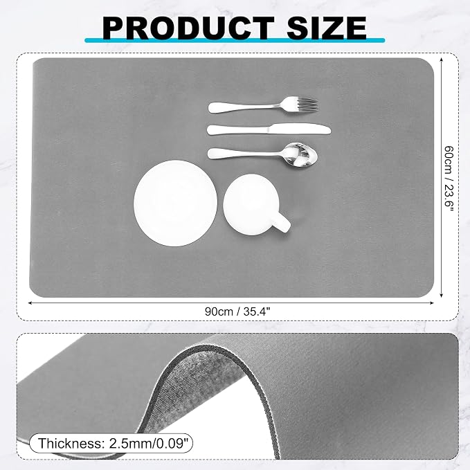 uxcell Silicone Mats for Kitchen Counter, 35.4" x 23.6" Non-Slip Countertop - Image 2