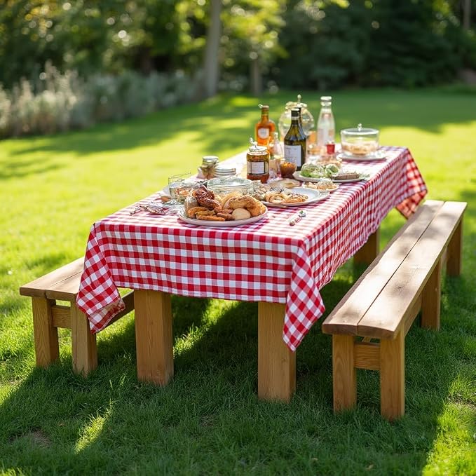 Nasitos 2 Pack Vinyl Picnic Table Cover 60x84 Inch-Flannel Backed Rectangle - Image 6