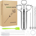 Meat Injector Syringe 2-oz Marinade Flavor Barrel 304 Stainless Steel by Kendane