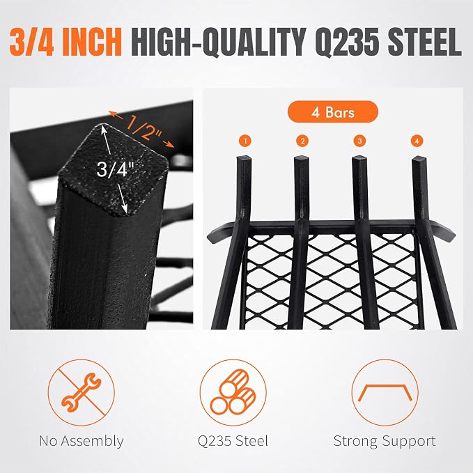 Fireplace Grates with Ember Retainer - Image 4