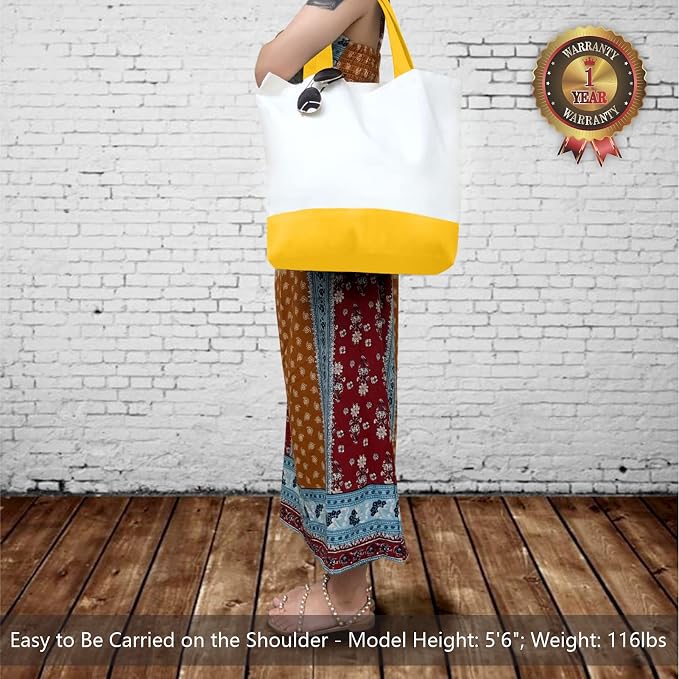 TOPDesign 1-Pack Super Strong Large 12oz Cotton Canvas Tote Bag, Reusable - Image 2