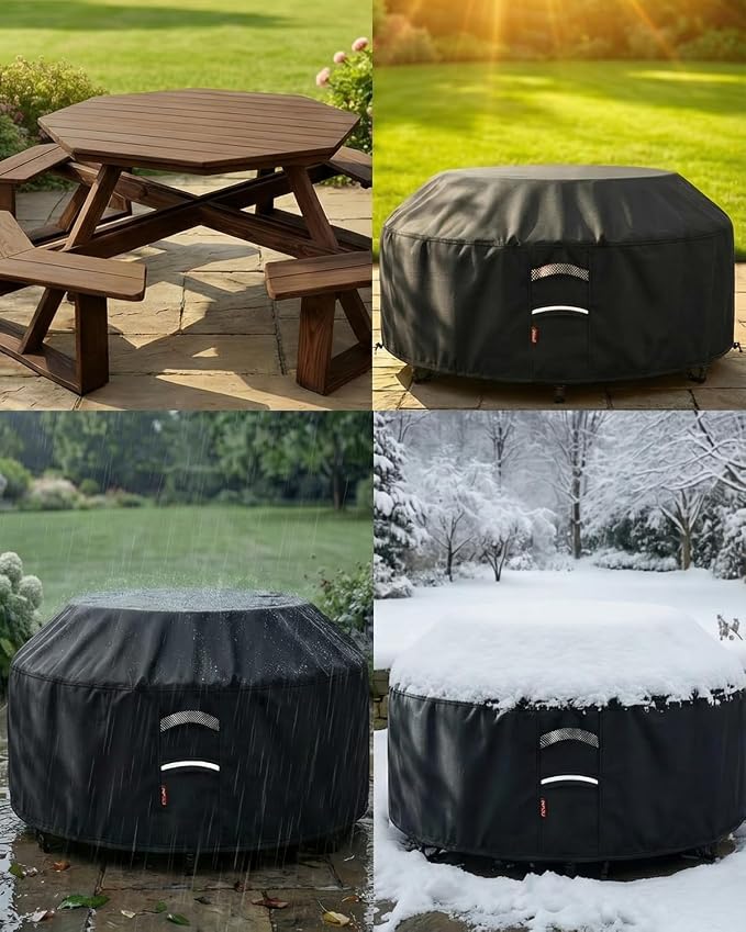 Deosk 94 Inch Outdoor Picnic Table Cover Waterproof Patio Table Covers - Image 4
