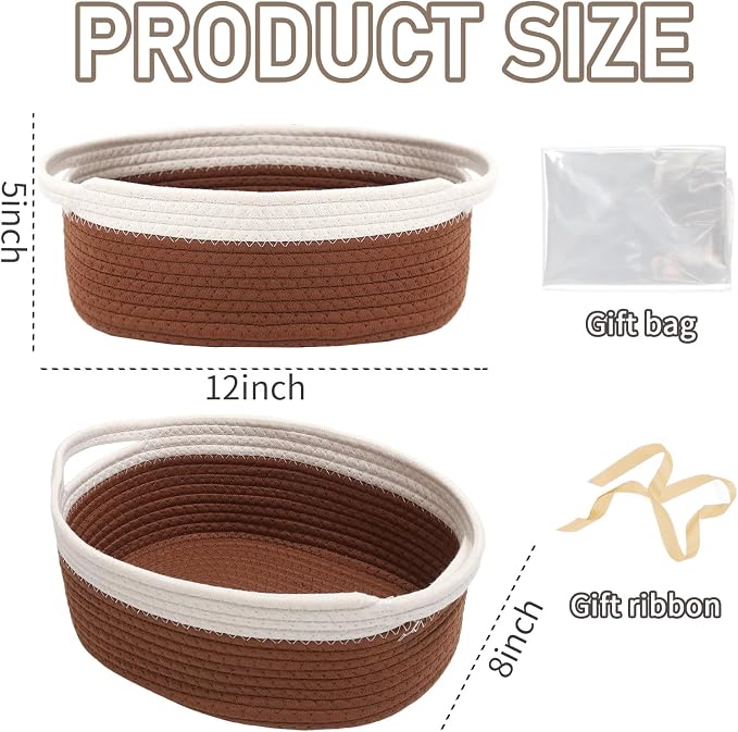 Woven Basket, Small Rope Storage Bin - Image 2