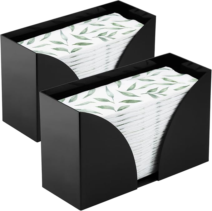 Acrylic Napkin Holder Wall Mount, 2 Pack Black by SimplyImagine