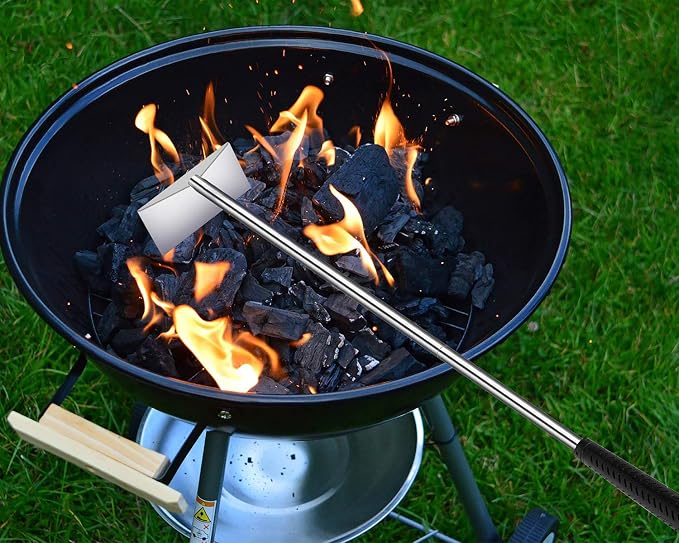 Charcoal Grill Ash Rake Hoe for Fireplace Wood Stove Pizza Oven, Stainless - Image 6