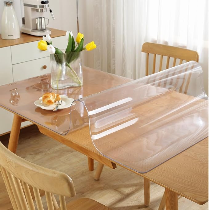Clear Table Protector 36 x 66 Inch, 1.5mm Thick Plastic Table Cover, Waterproof - Image 2