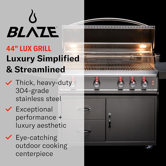 Blaze Outdoor Grill | 44-inch Stainless Steel Propane BBQ Grill | Built-in 4 - Image 3