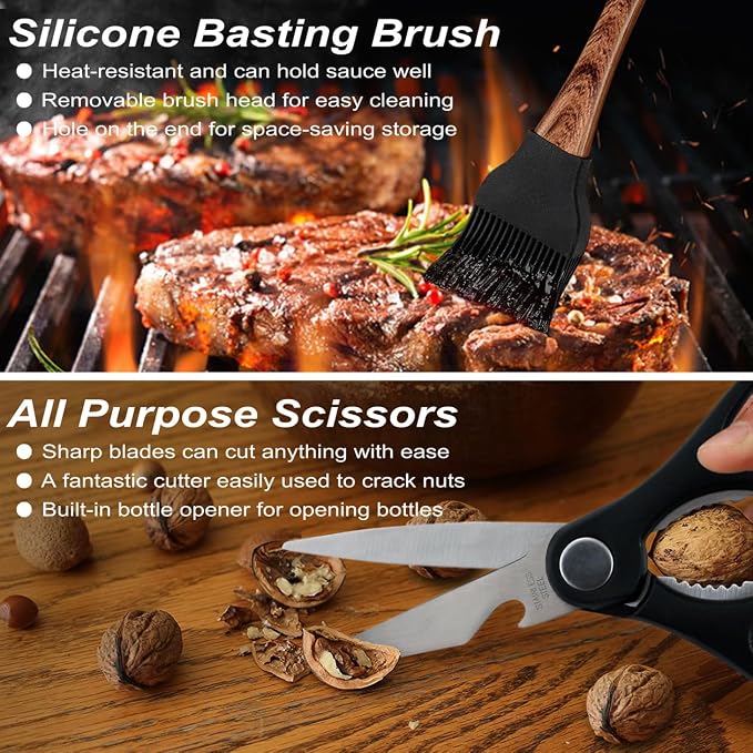POLIGO 29 PCS BBQ Grill Accessories Stainless Steel BBQ Tools Grilling Tools Set - Image 8