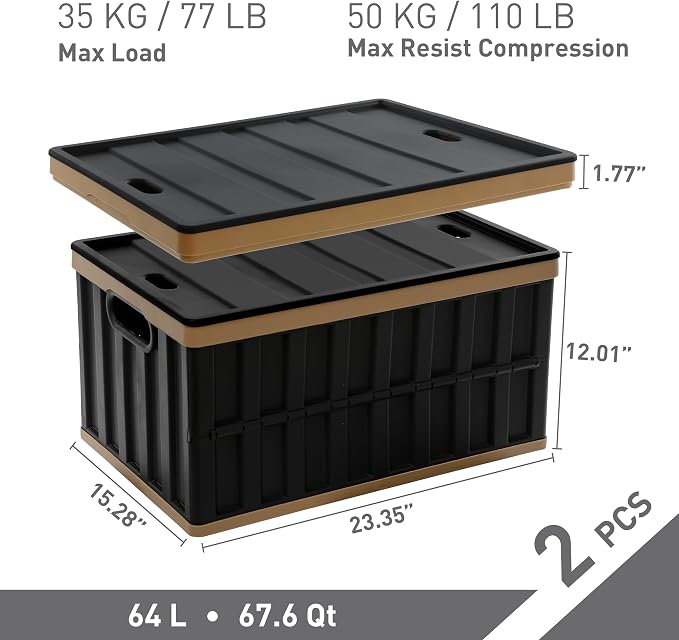 Citylife 64L Collapsible Storage Bins - Image 2