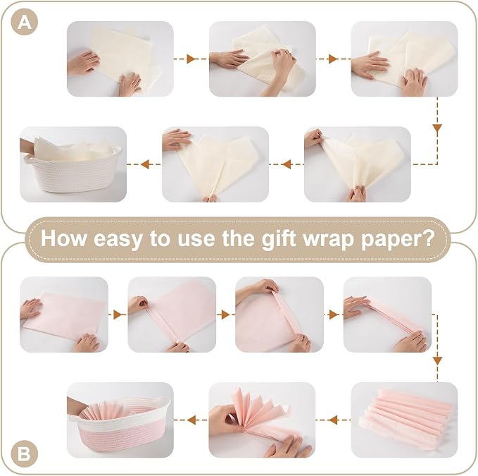 OIAHOMY Gift Basket Empty with Handle, Ribbon and Wrap Tissue Paper, Dog Toy - Image 6