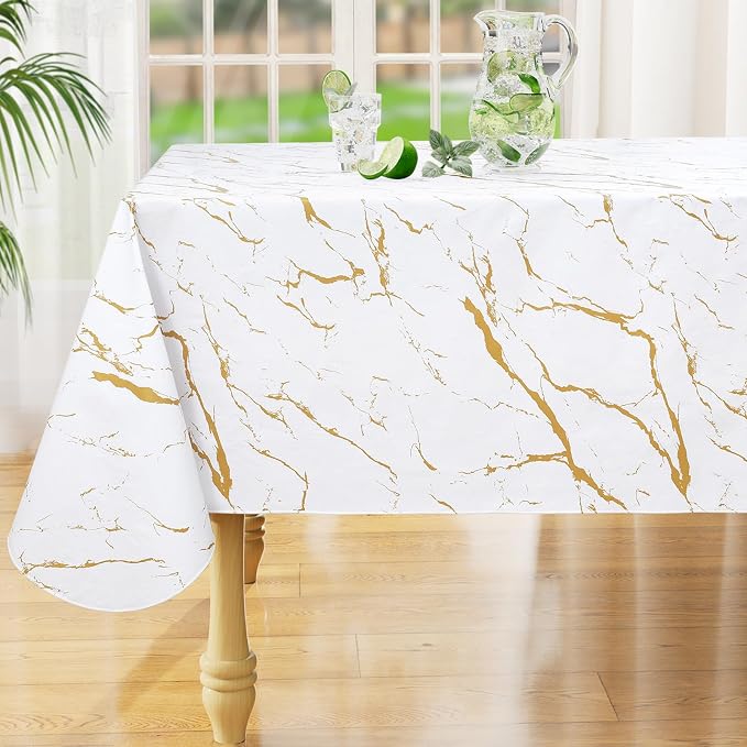 misaya Rectangle Waterproof Vinyl Table Cloth, Wipeable Tablecloth by misaya