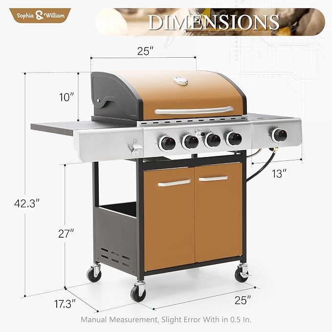 Sophia & William 4-Burner Gas BBQ Grill - Image 6