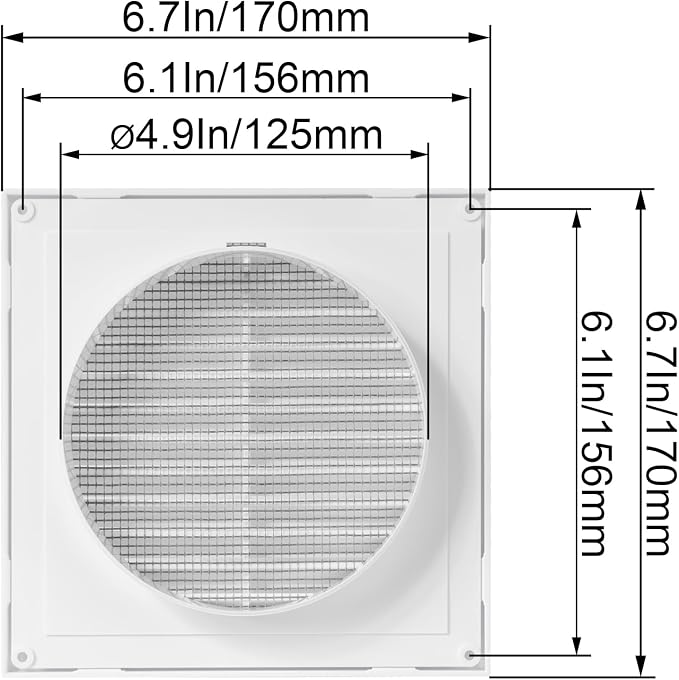 White 5'' Inch Ventilation Grille - Image 2