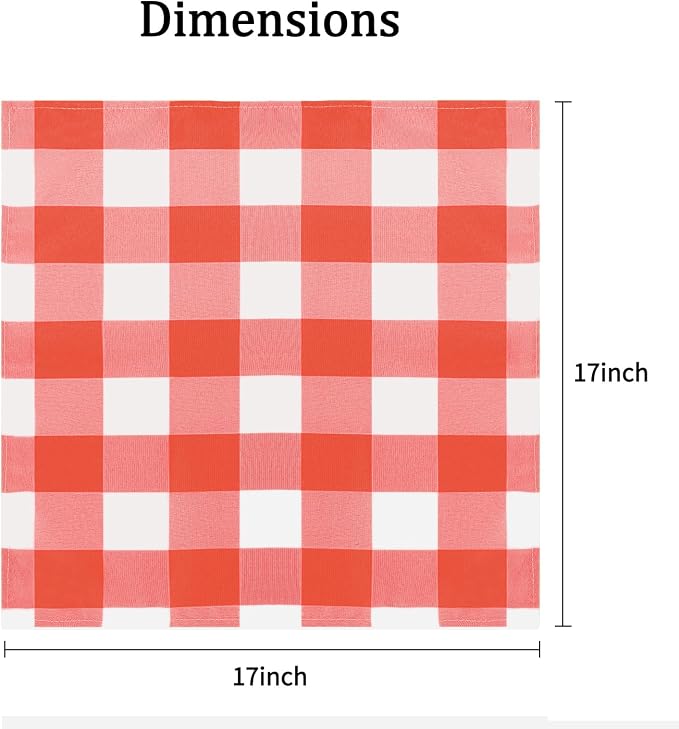 Buffalo Plaid Table Napkins Set of 50 Checkered Cloth Napkins 17x17 inch - Image 2