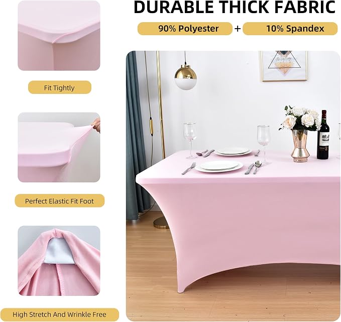 2-Pack 4ft Spandex Table Covers - Image 2