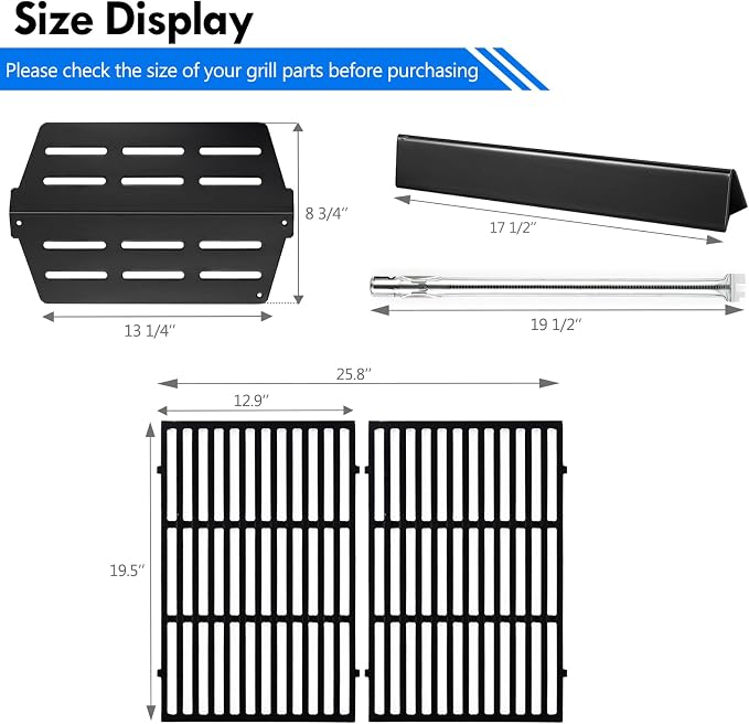 Genesis 300 E-310 Parts 7524 Grill Grate 7621 Flavorizer Bars Heat Deflectors - Image 2